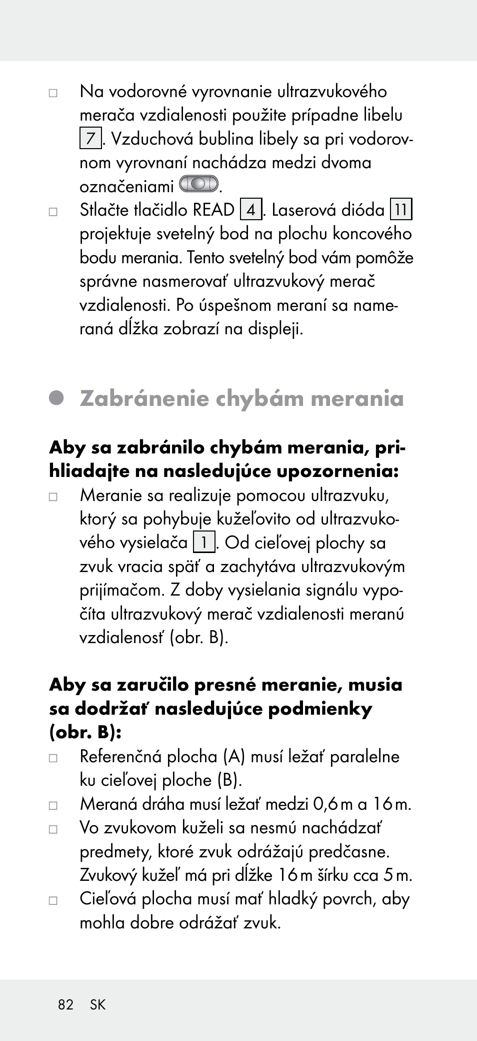 Zabránenie chybám merania | Powerfix Z31697A User Manual | Page 82 / 105