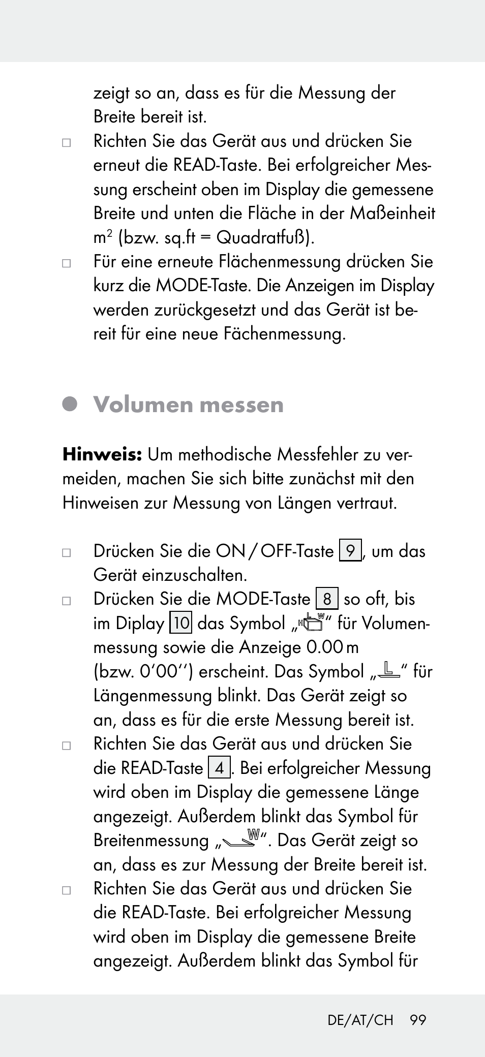 Volumen messen | Powerfix Z31697A User Manual | Page 99 / 105