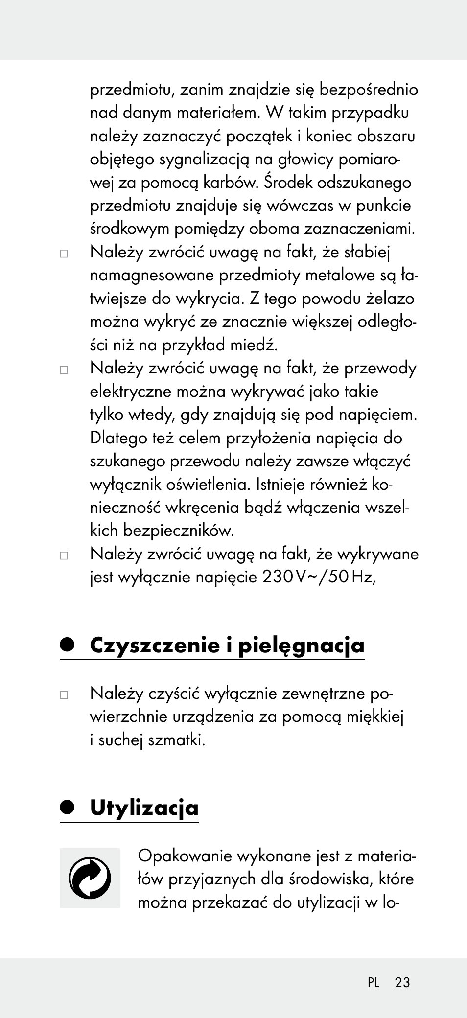 Czyszczenie i pielęgnacja, Utylizacja | Powerfix Z31697B User Manual | Page 23 / 77