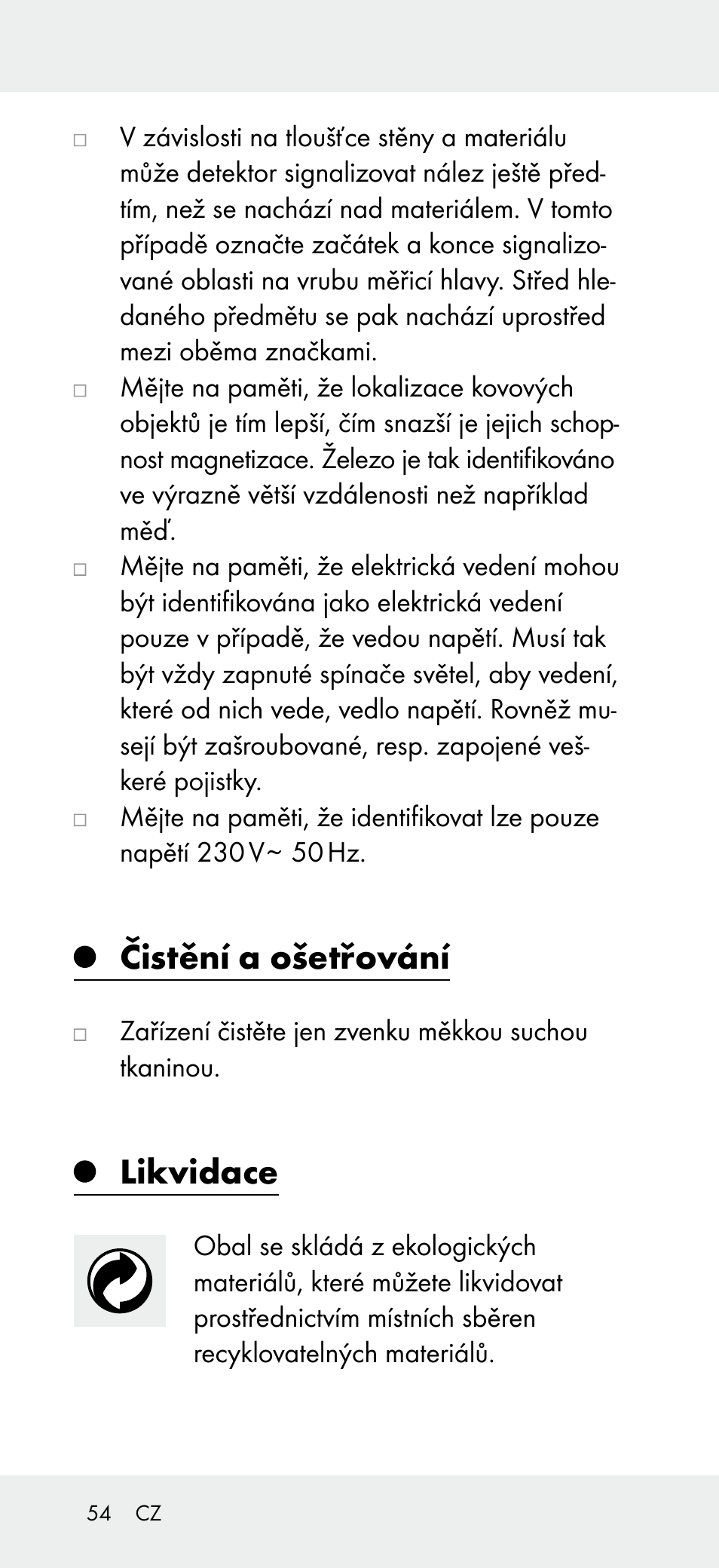 Čistění a ošetřování, Likvidace | Powerfix Z31697B User Manual | Page 54 / 77