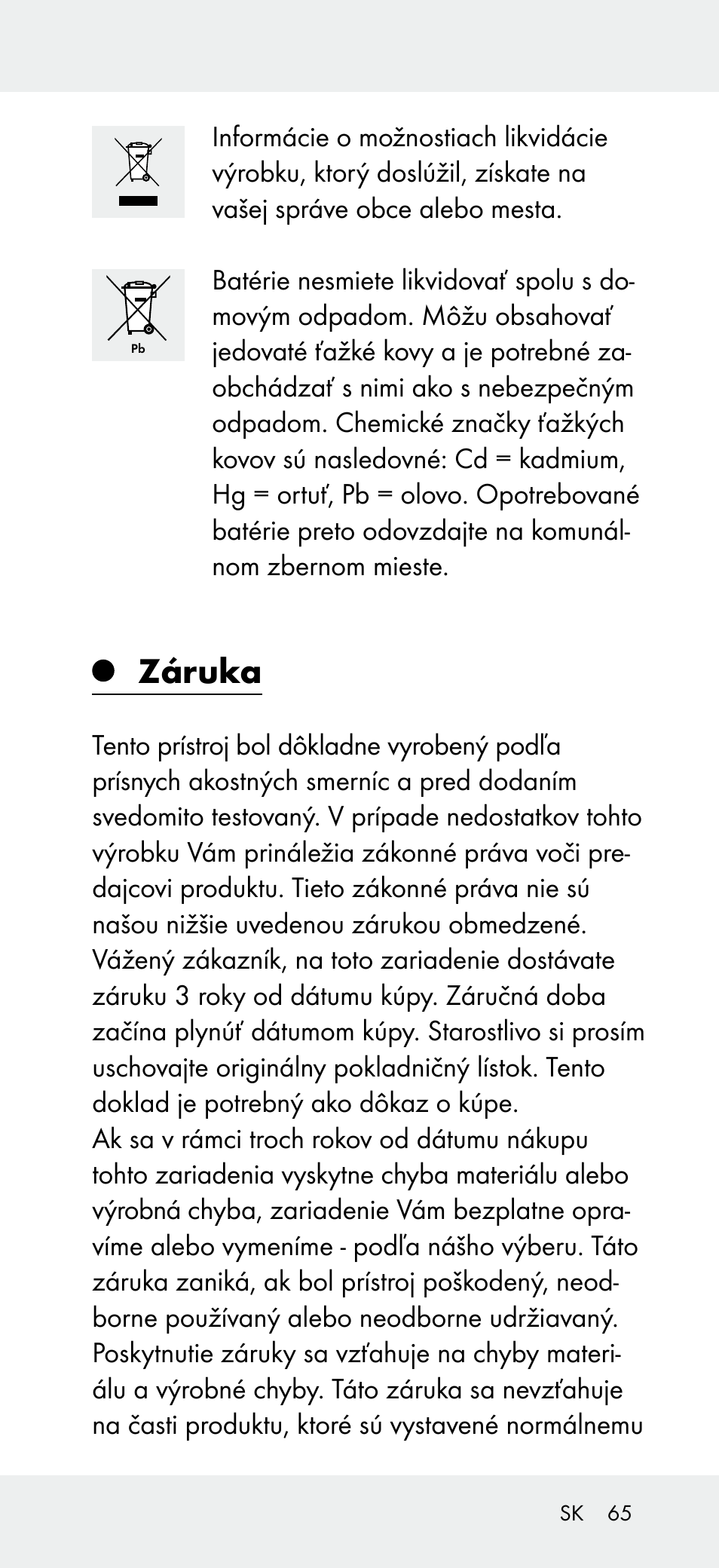 Záruka | Powerfix Z31697B User Manual | Page 65 / 77
