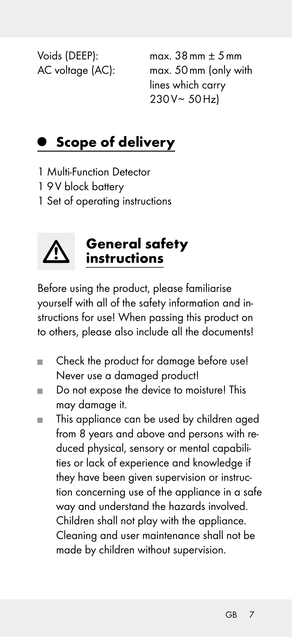 Scope of delivery, General safety instructions | Powerfix Z31697B User Manual | Page 7 / 77