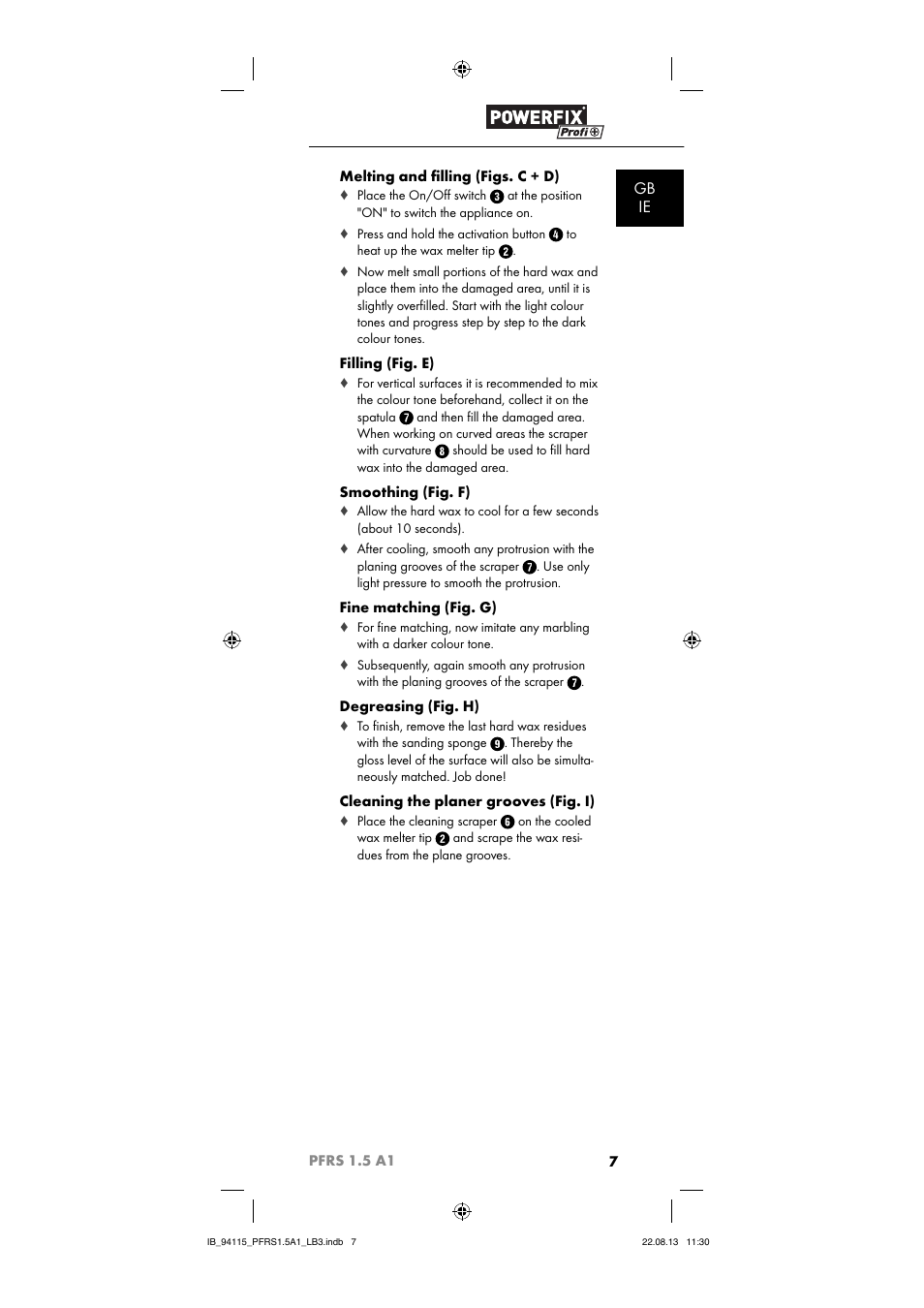 Gb ie | Powerfix PFRS 1.5 A1 User Manual | Page 10 / 74