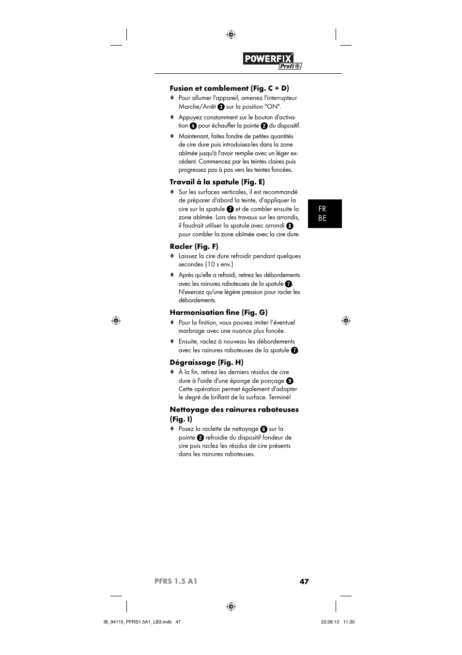 Fr be | Powerfix PFRS 1.5 A1 User Manual | Page 50 / 74