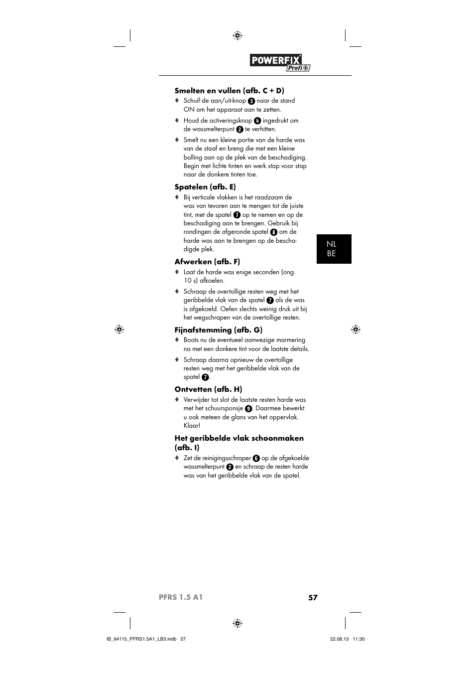 Nl be | Powerfix PFRS 1.5 A1 User Manual | Page 60 / 74