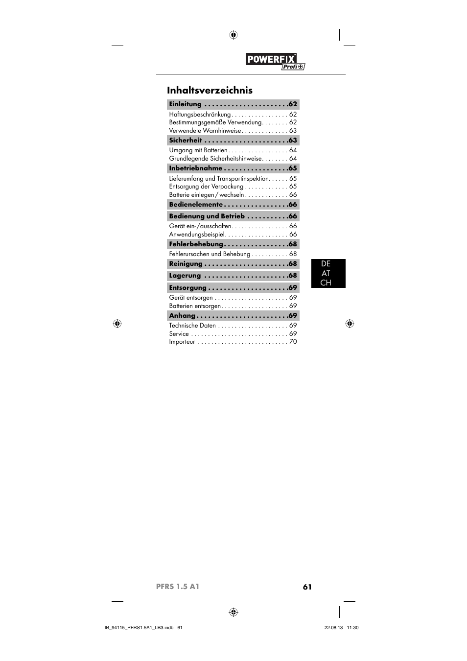 Powerfix PFRS 1.5 A1 User Manual | Page 64 / 74