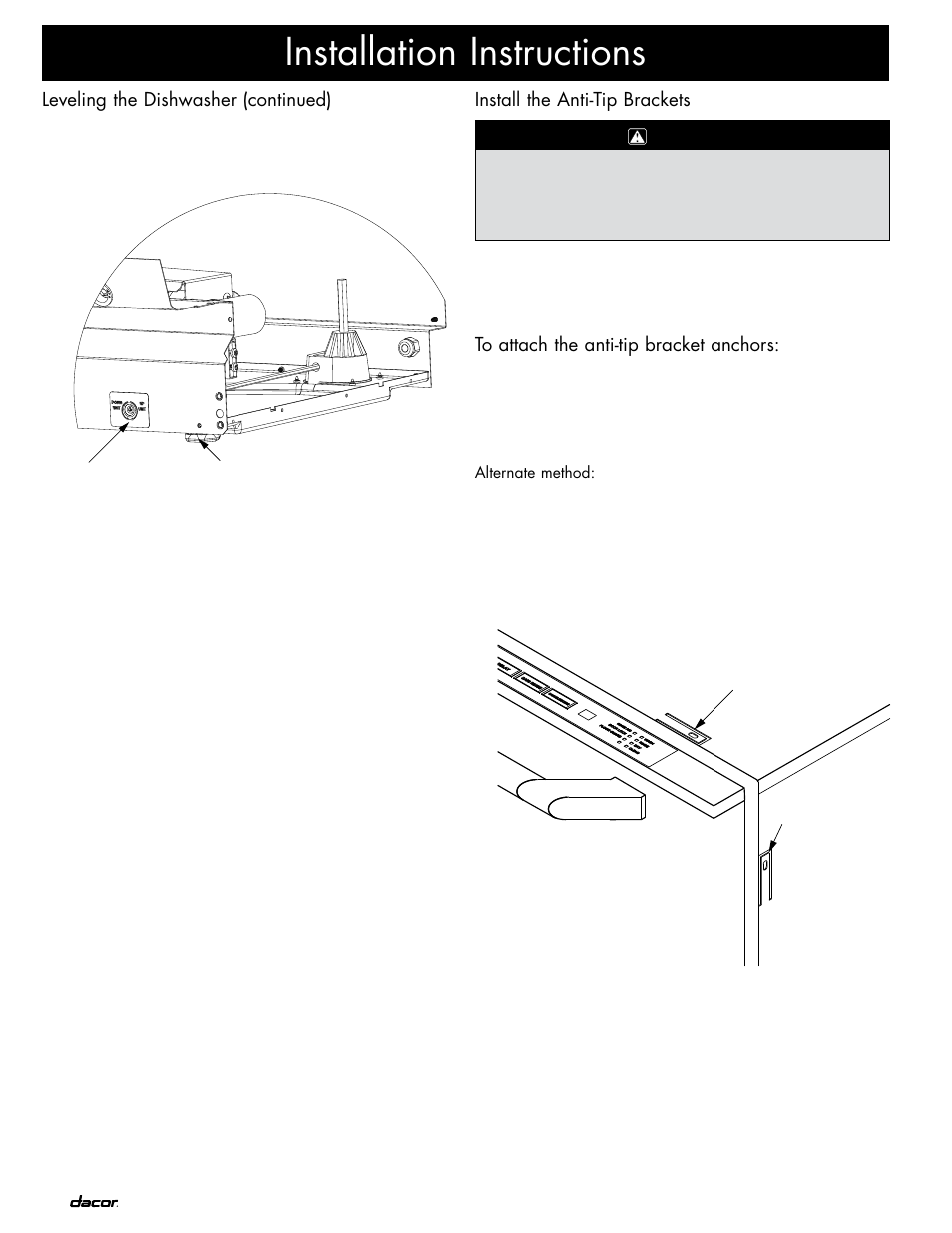 Installation instructions | Dacor ID30 User Manual | Page 10 / 16
