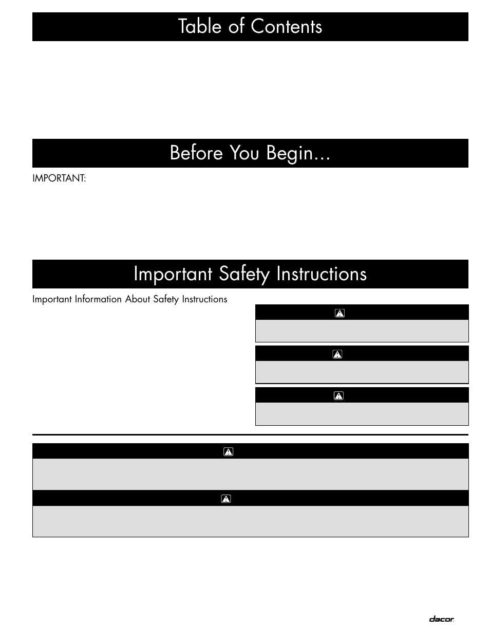 Dacor ID30 User Manual | Page 3 / 16