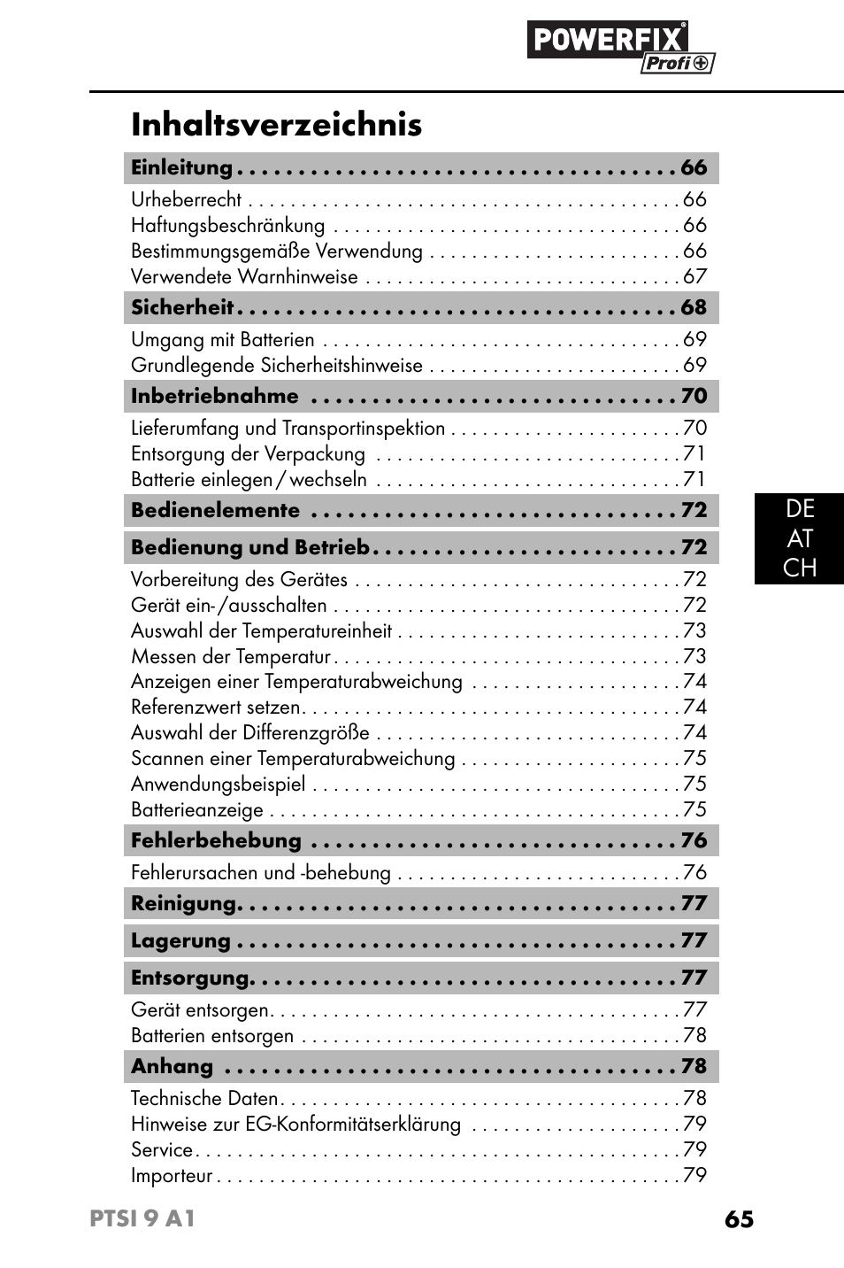 Powerfix PTSI 9 A1 User Manual | Page 68 / 83