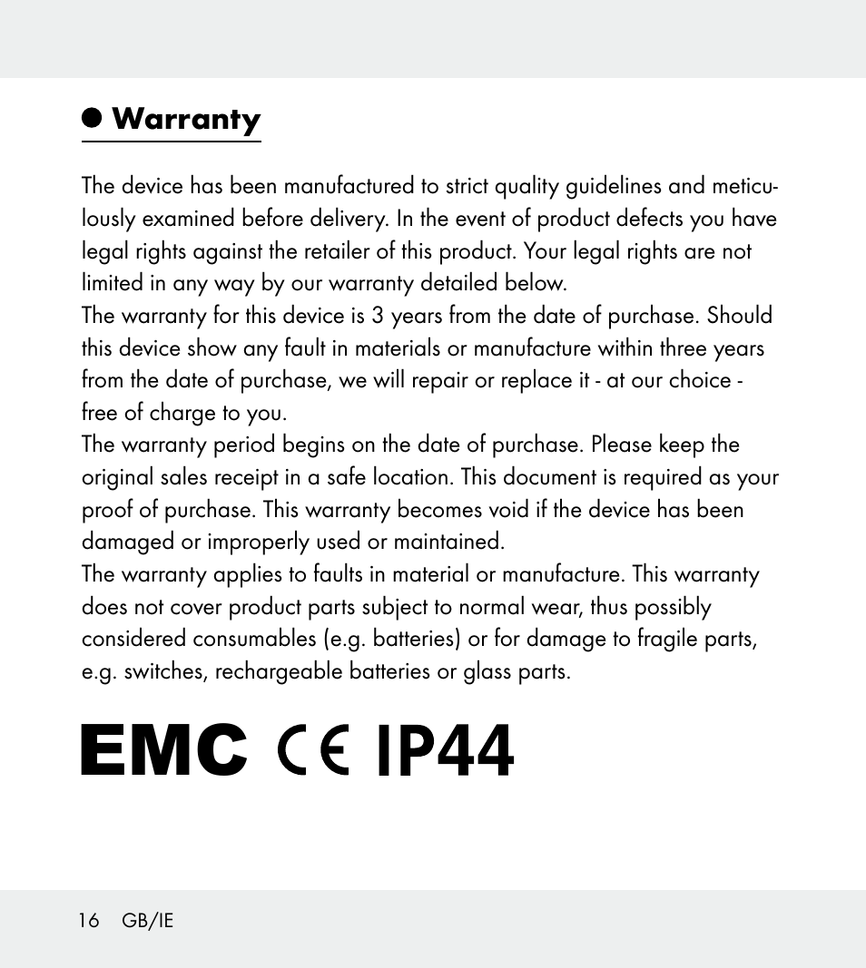 Powerfix Z31712A/Z31712B Z31712C/Z31712D User Manual | Page 16 / 78