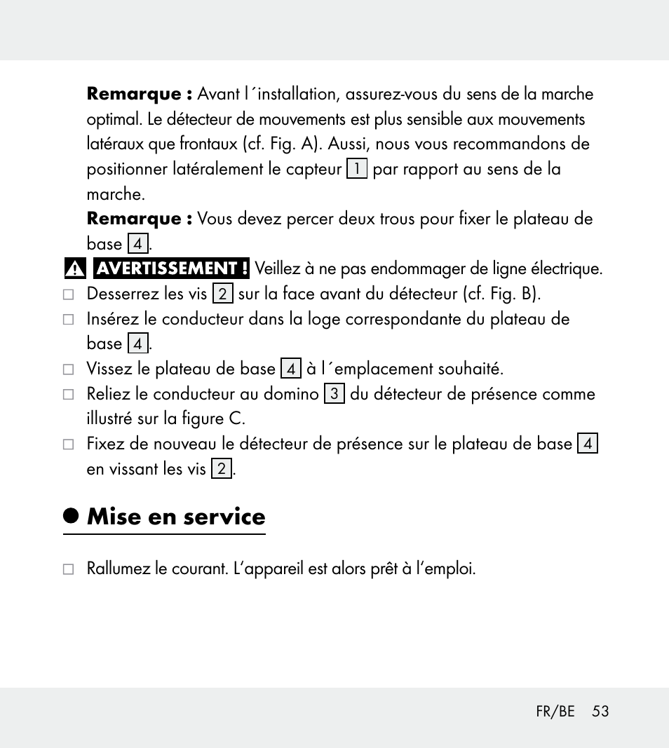 Mise en service | Powerfix Z31712A/Z31712B Z31712C/Z31712D User Manual | Page 53 / 78