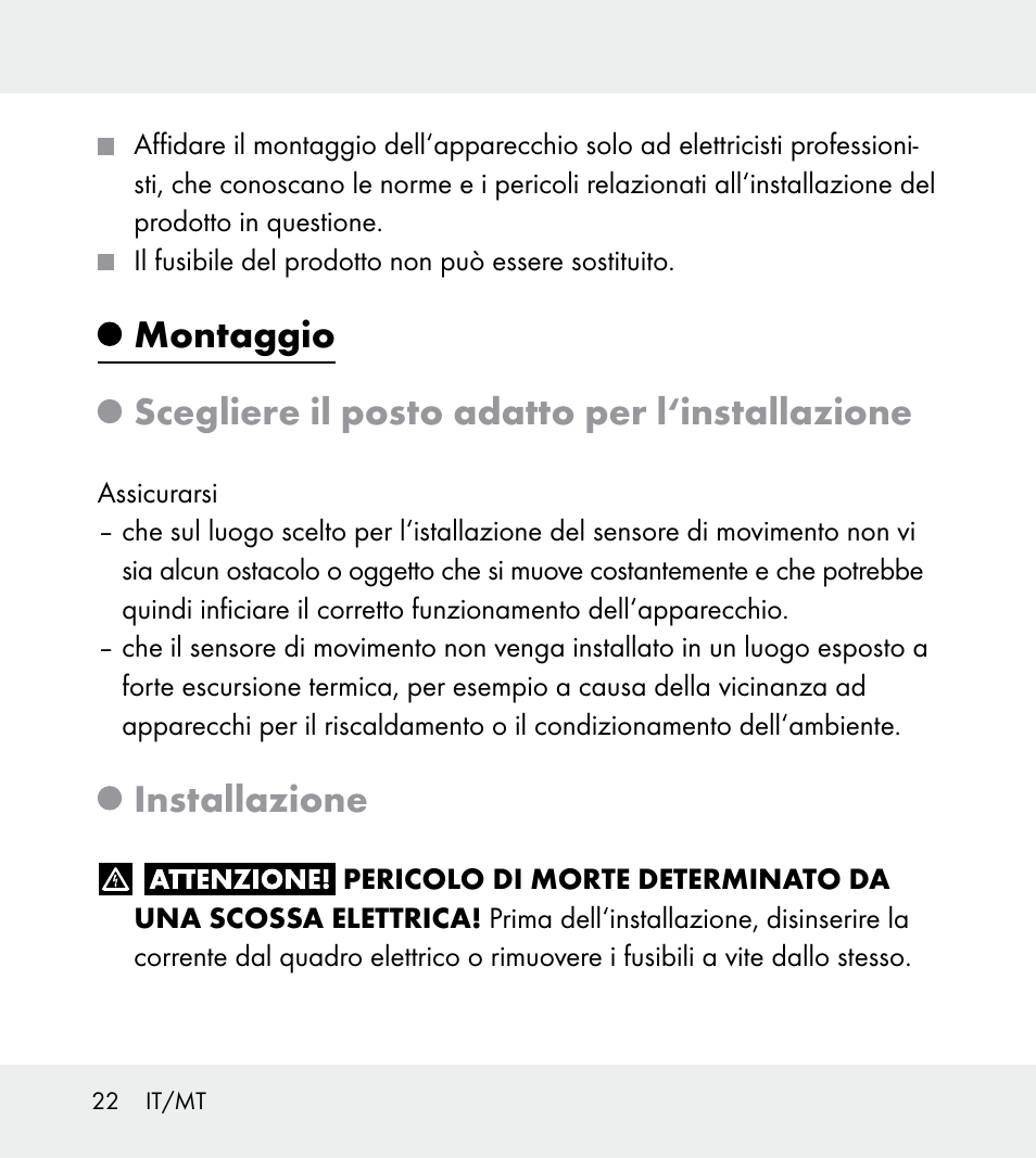 Installazione | Powerfix Z31712A/Z31712B Z31712C/Z31712D User Manual | Page 22 / 59