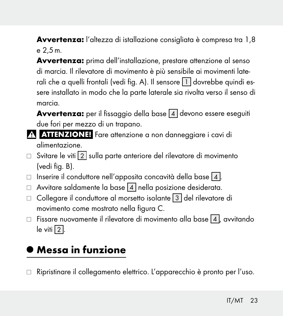 Messa in funzione | Powerfix Z31712A/Z31712B Z31712C/Z31712D User Manual | Page 23 / 59