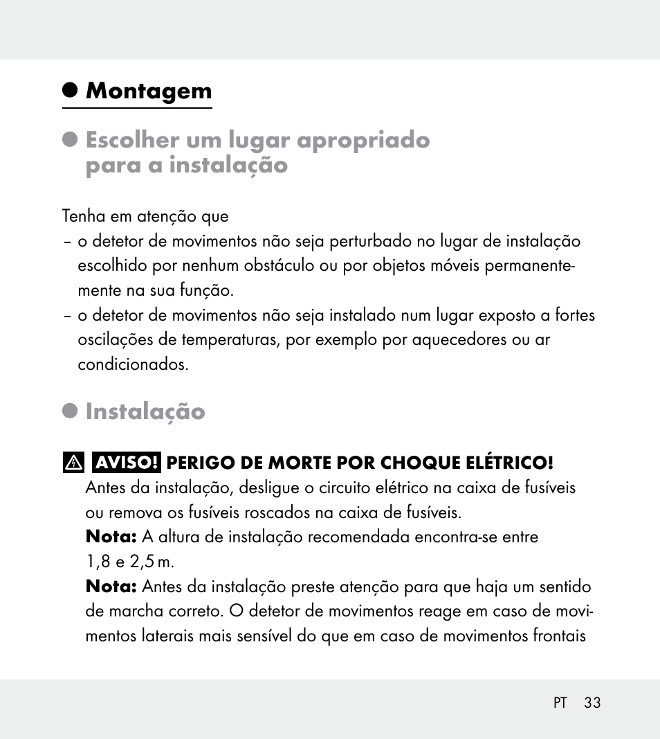 Instalação | Powerfix Z31712A/Z31712B Z31712C/Z31712D User Manual | Page 33 / 59
