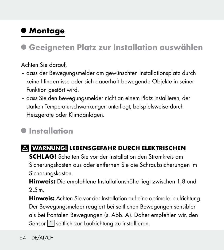 Installation | Powerfix Z31712A/Z31712B Z31712C/Z31712D User Manual | Page 54 / 59