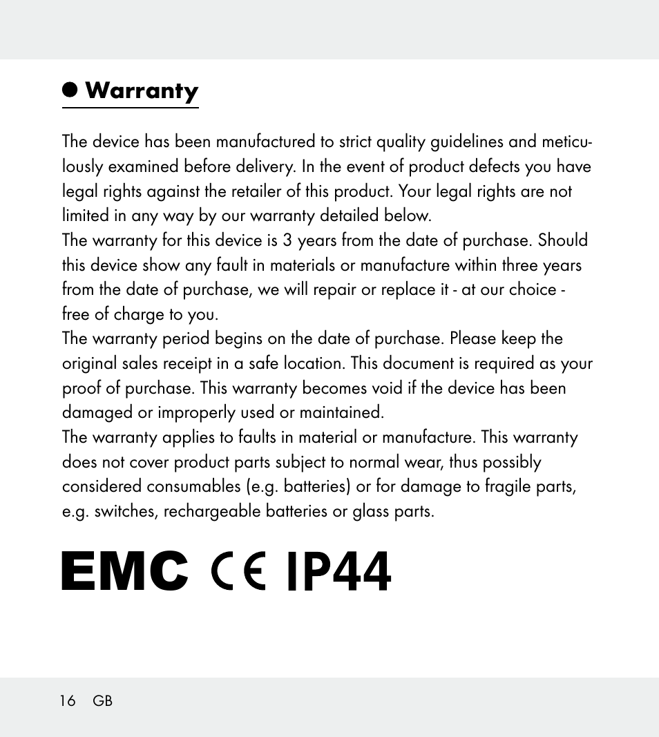 Powerfix Z31712A/Z31712B Z31712C/Z31712D User Manual | Page 16 / 68