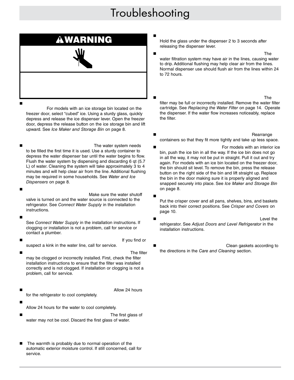 Troubleshooting, Warning | Dacor EF42DBSS User Manual | Page 19 / 24