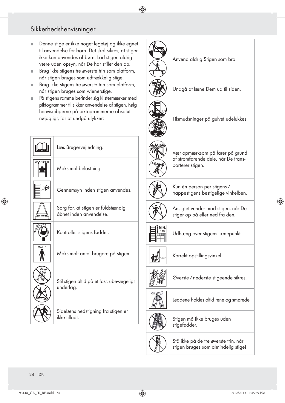Sikkerhedshenvisninger | Powerfix Z30473 User Manual | Page 24 / 48