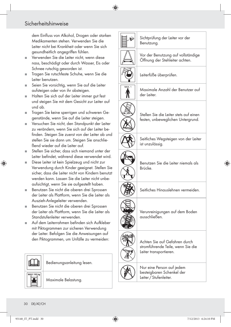 Sicherheitshinweise | Powerfix Z30473 User Manual | Page 30 / 35