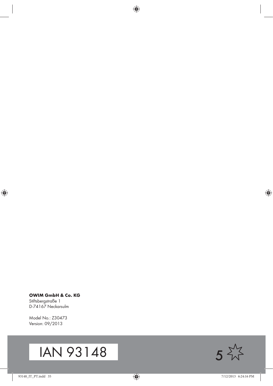 Powerfix Z30473 User Manual | Page 35 / 35