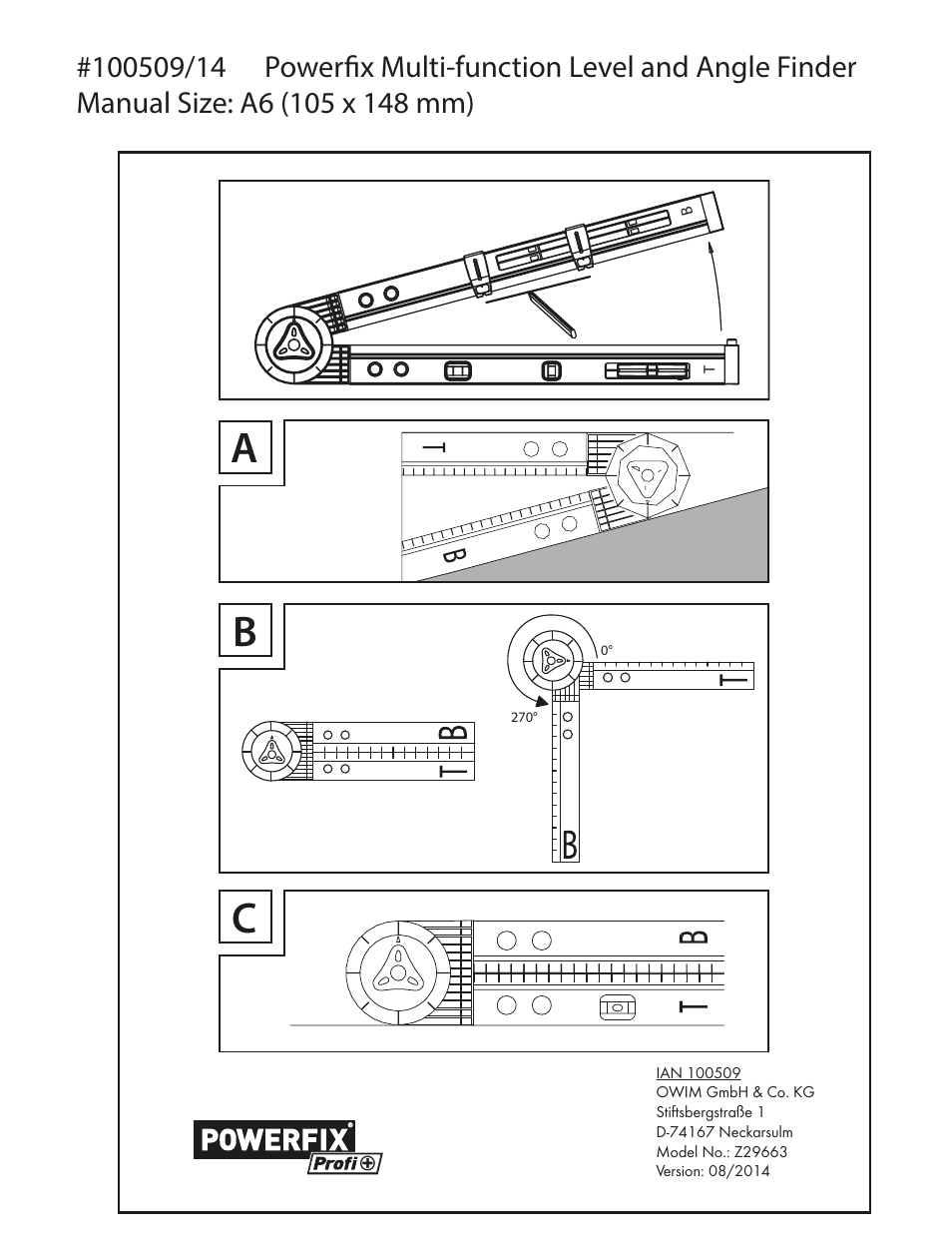 Powerfix Z29663 User Manual | 1 page