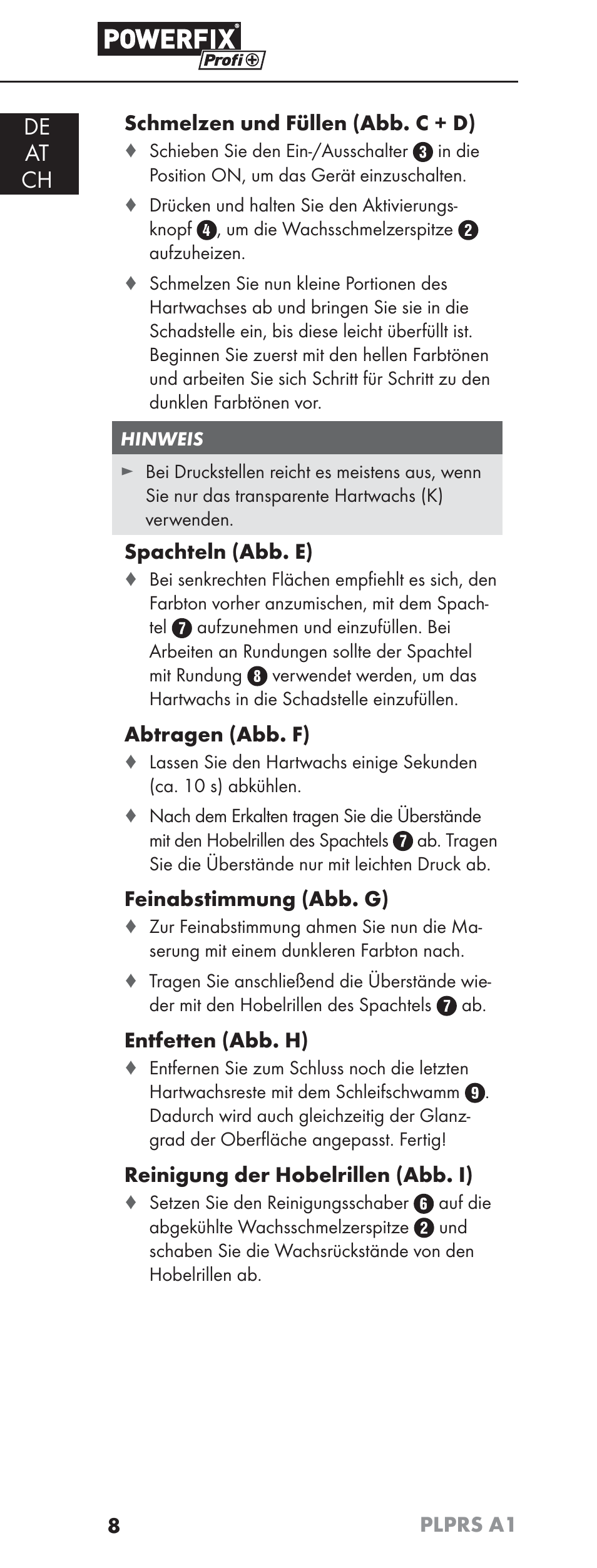 De at ch | Powerfix PLPRS A1 User Manual | Page 11 / 51
