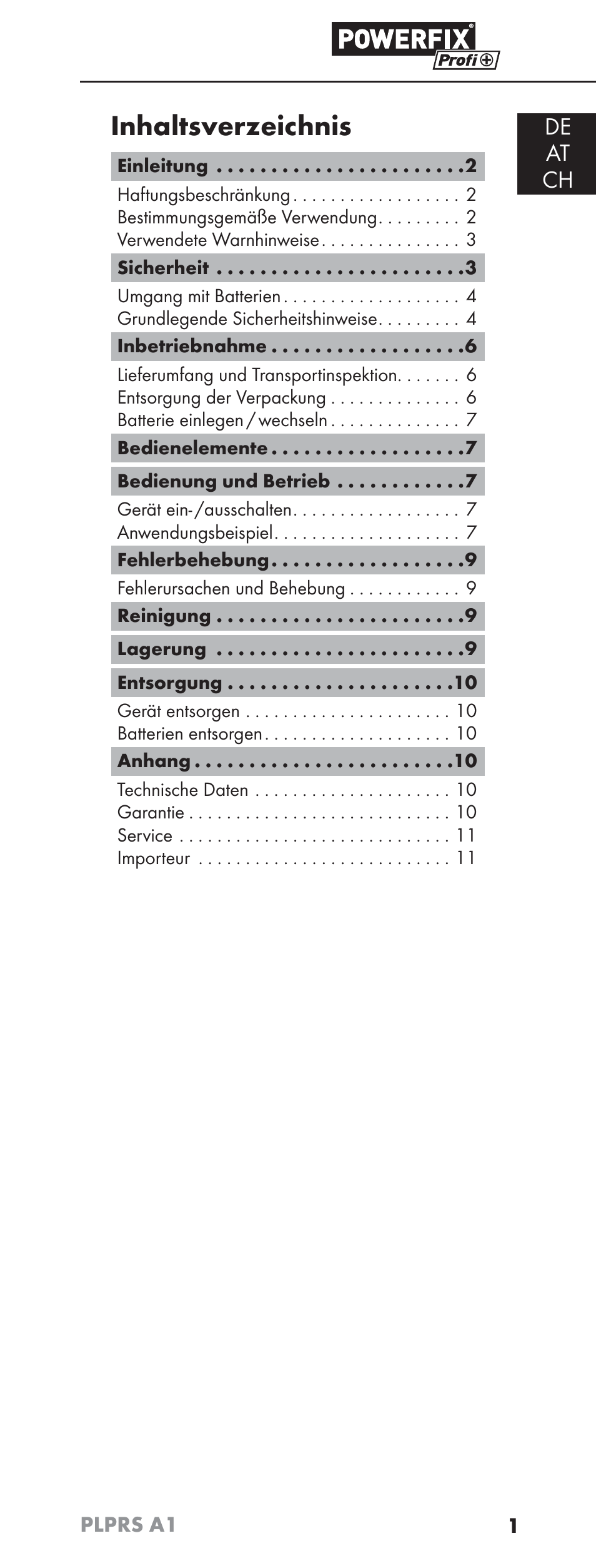 Powerfix PLPRS A1 User Manual | Page 4 / 51