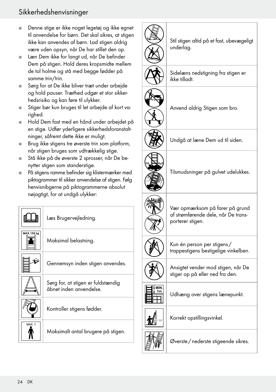 Sikkerhedshenvisninger | Powerfix Z30473 User Manual | Page 24 / 48