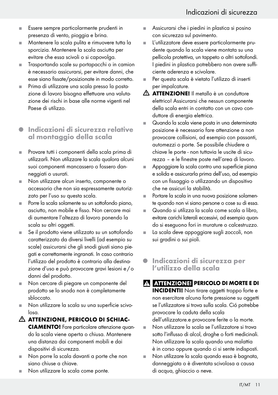 Indicazioni di sicurezza | Powerfix Z30473 User Manual | Page 11 / 35
