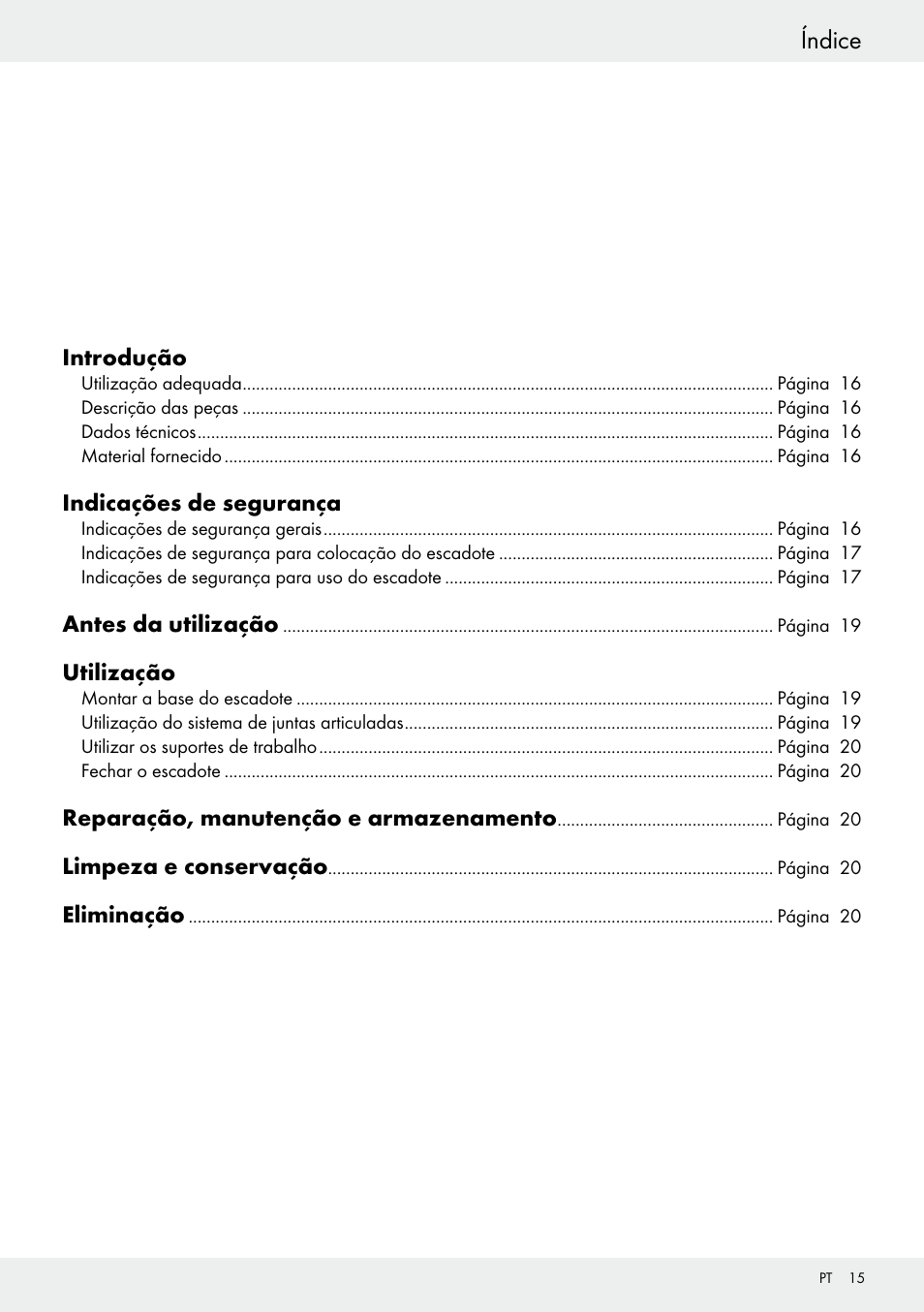 Índice | Powerfix Z30473 User Manual | Page 15 / 35