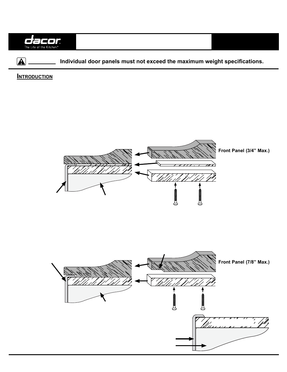 Dacor IF36BNDFSF User Manual | 8 pages