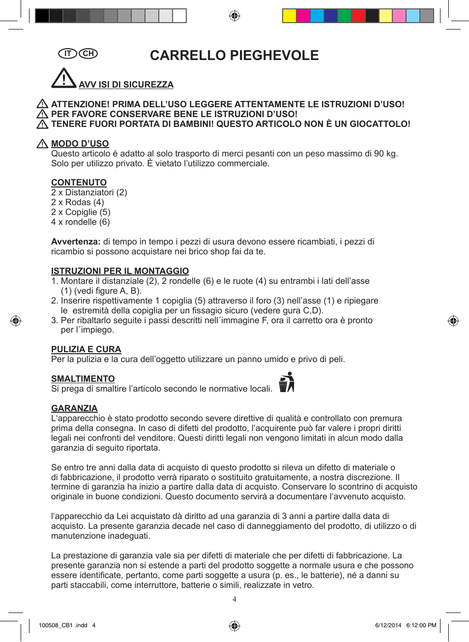 Carrello pieghevole | Powerfix Z31229 User Manual | Page 5 / 7