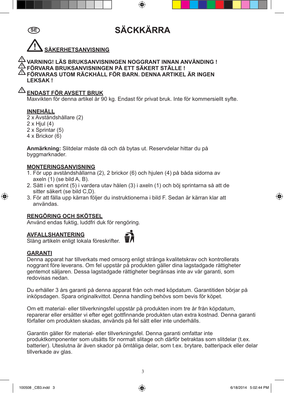 Säckkärra | Powerfix Z31229 User Manual | Page 4 / 10