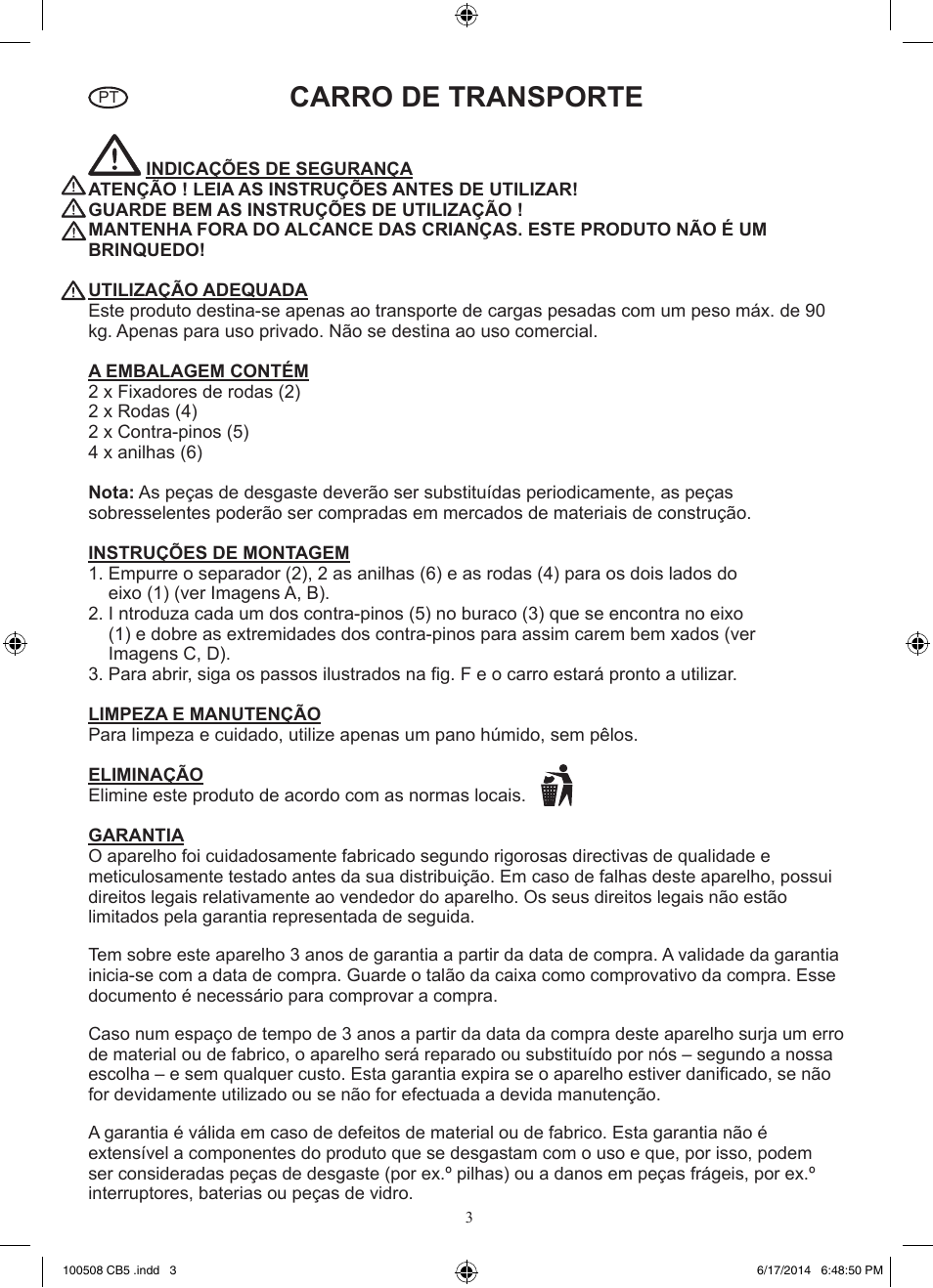 Carro de transporte | Powerfix Z31229 User Manual | Page 4 / 8