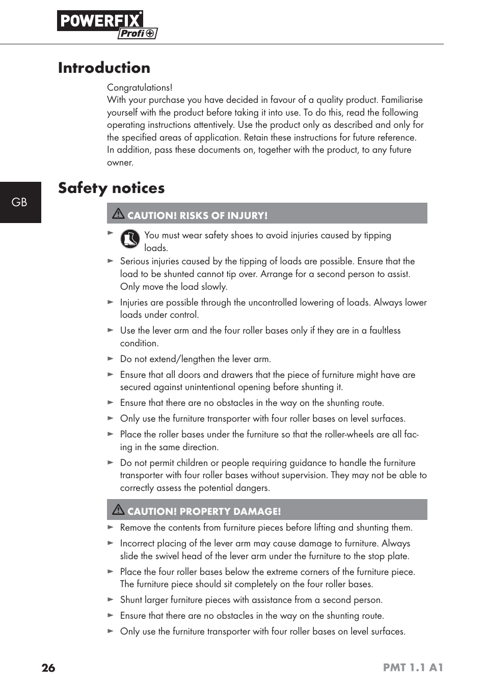 Introduction, Safety notices | Powerfix PMT 1.1 A1 User Manual | Page 29 / 35