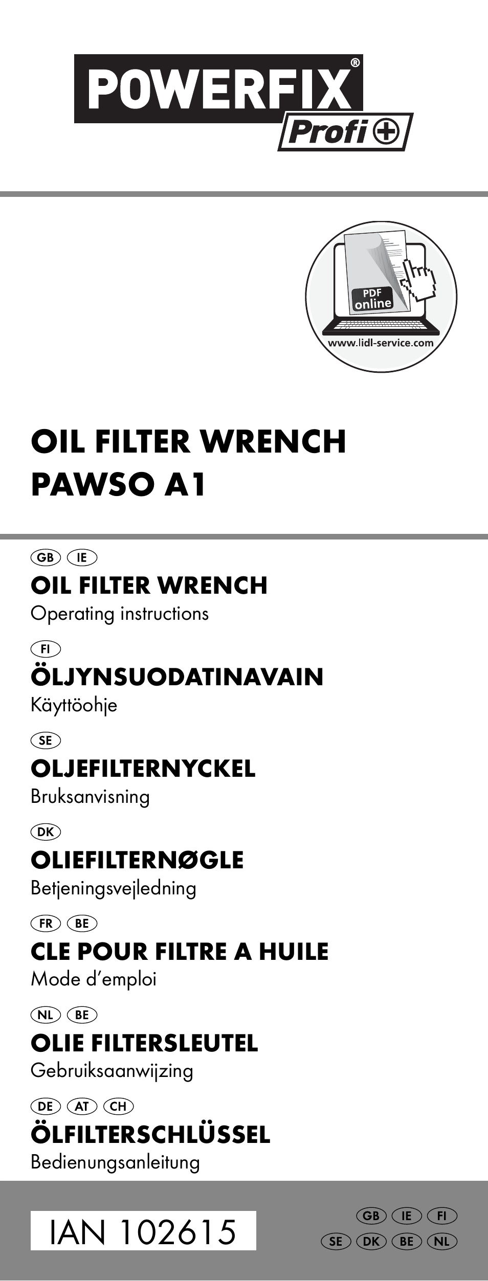 Powerfix PAWSO A1 User Manual | 17 pages