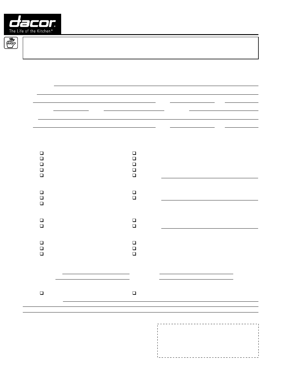 Warranty information | Dacor OBSB162 User Manual | Page 12 / 12