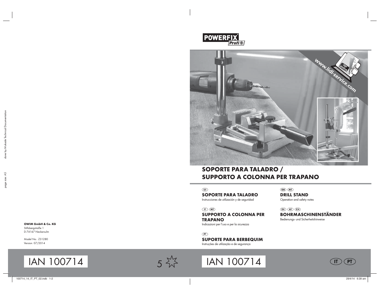 Powerfix Z31280 User Manual | 19 pages