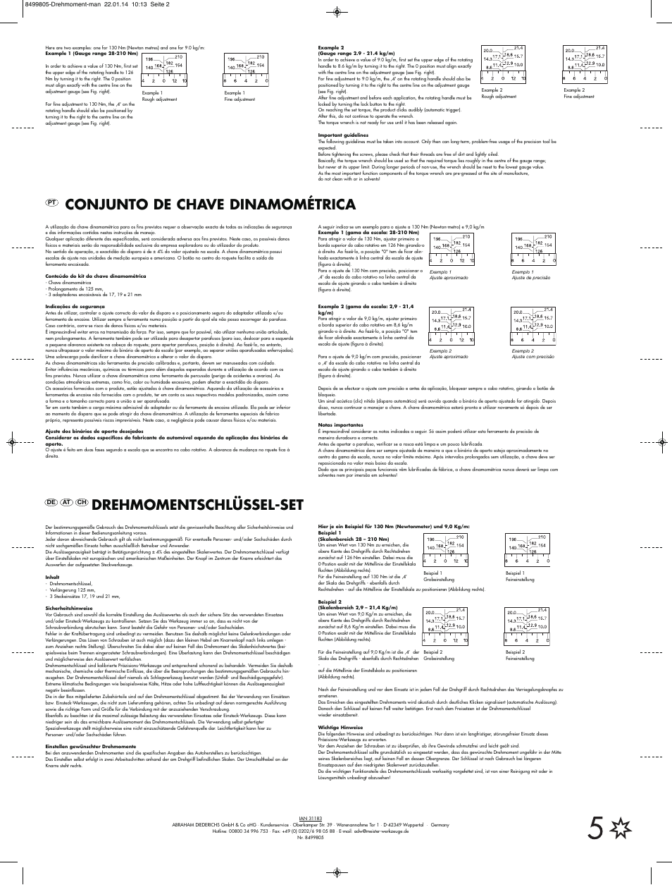 Conjunto de chave dinamométrica, Drehmomentschlüssel-set | Powerfix Torque Wrench Set User Manual | Page 2 / 2