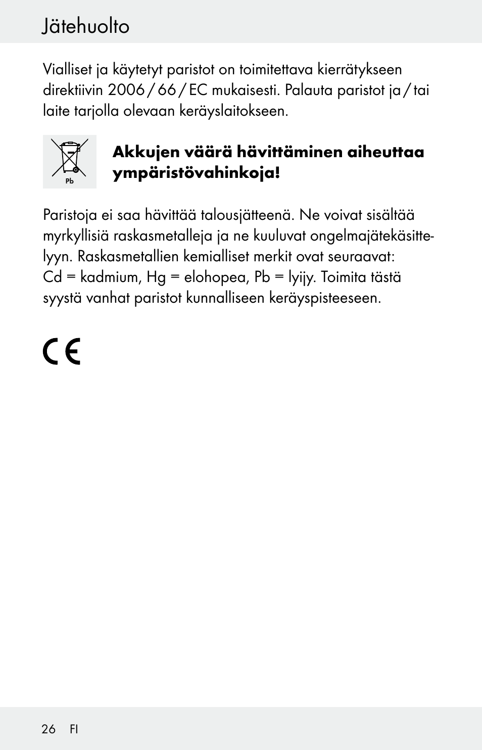 Jätehuolto | Powerfix Z30225 User Manual | Page 26 / 84