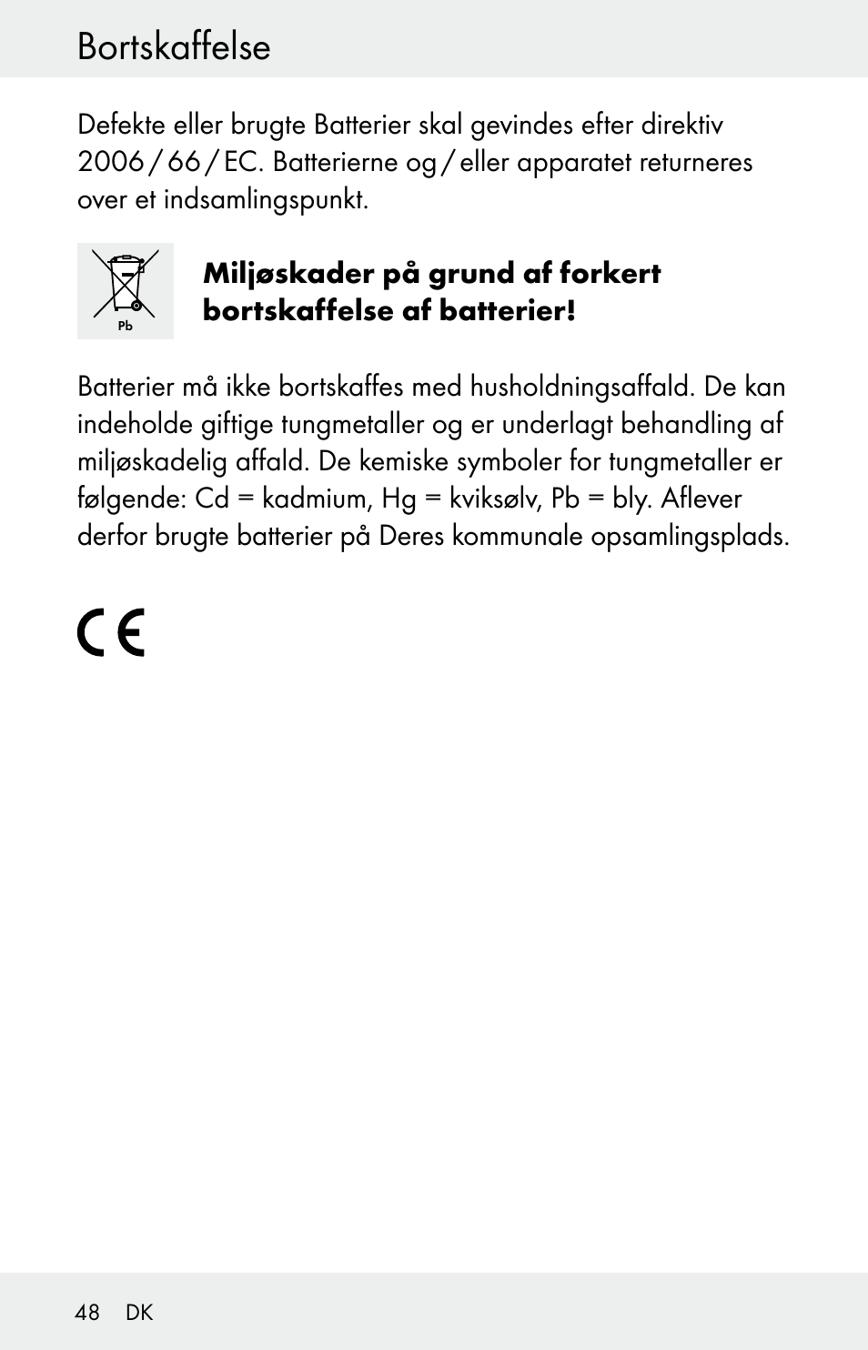 Bortskaffelse | Powerfix Z30225 User Manual | Page 48 / 84