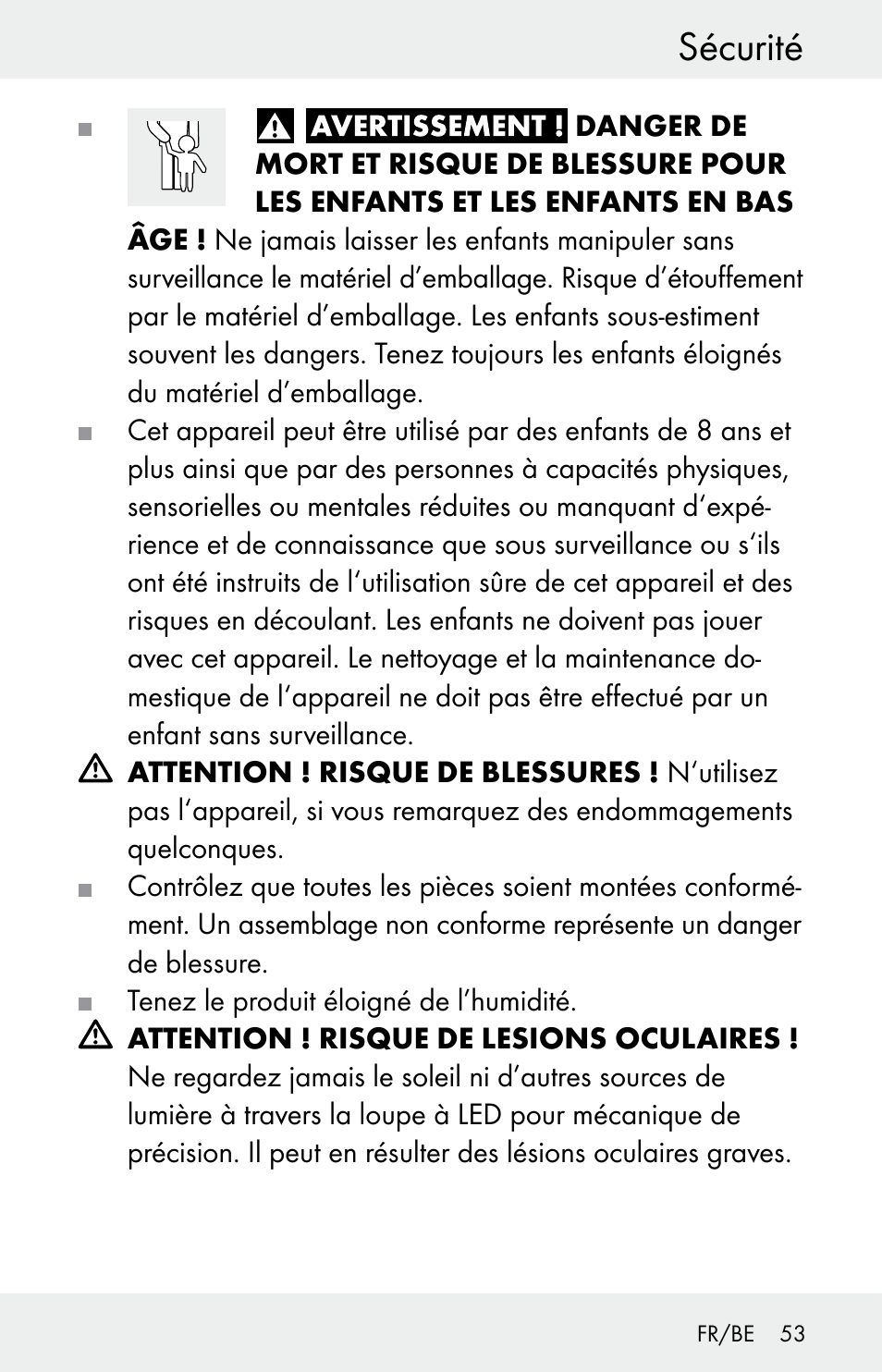 Sécurité | Powerfix Z30225 User Manual | Page 53 / 84