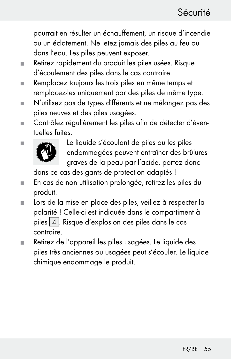 Sécurité | Powerfix Z30225 User Manual | Page 55 / 84