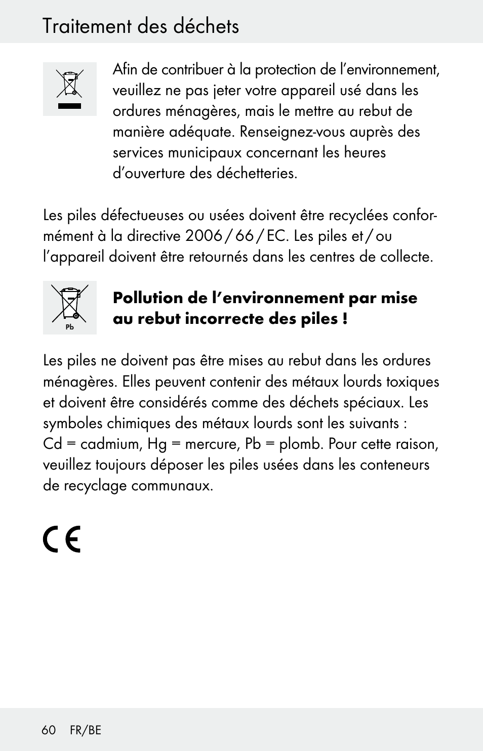 Traitement des déchets | Powerfix Z30225 User Manual | Page 60 / 84