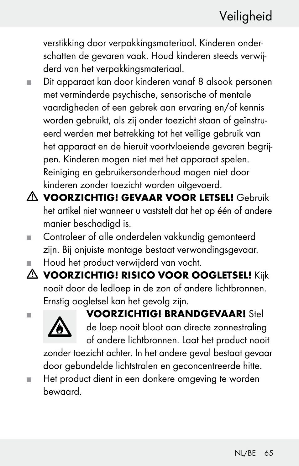 Veiligheid | Powerfix Z30225 User Manual | Page 65 / 84