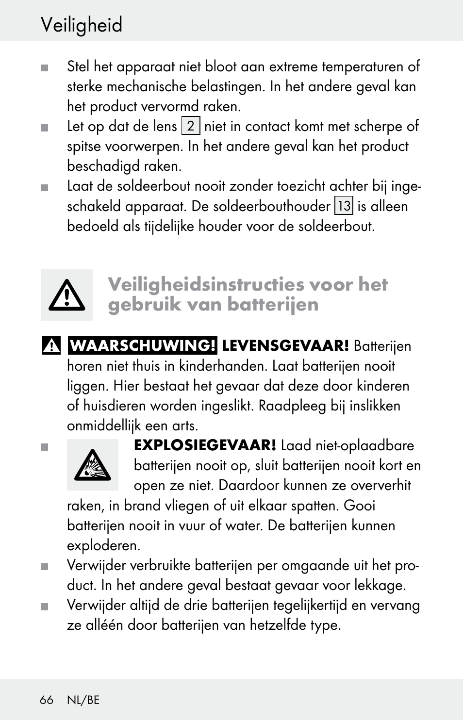 Veiligheid | Powerfix Z30225 User Manual | Page 66 / 84