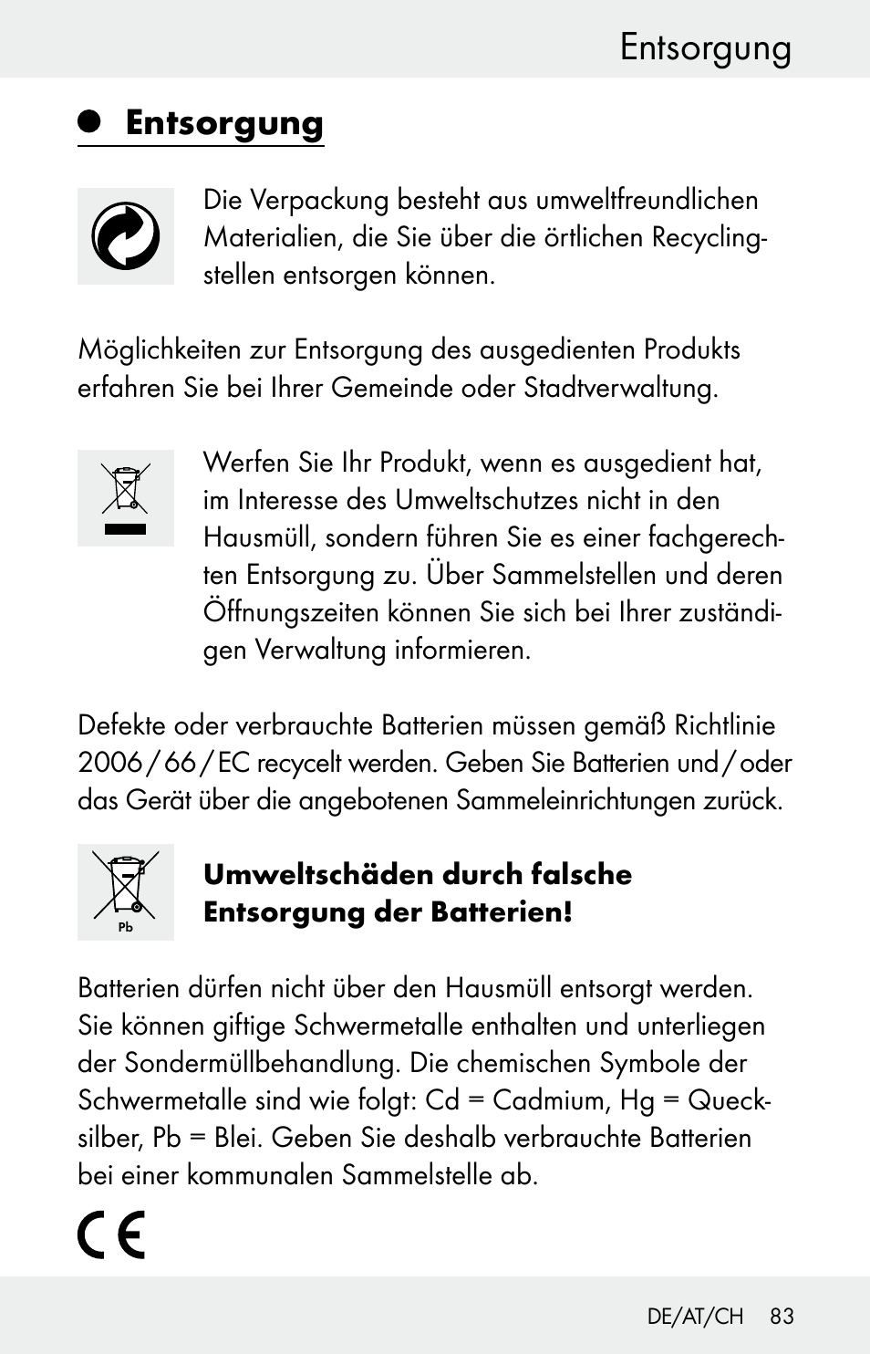 Entsorgung | Powerfix Z30225 User Manual | Page 83 / 84