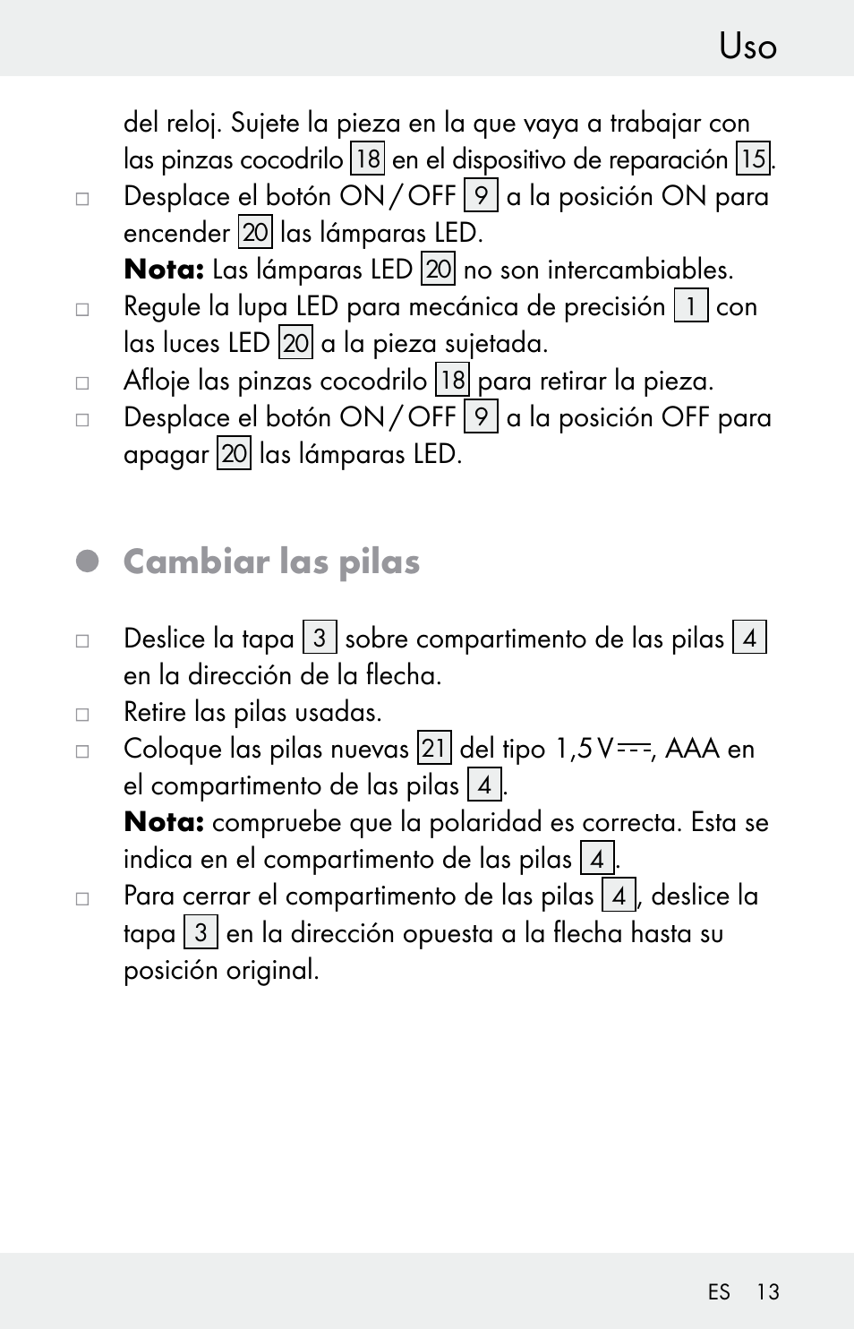 Cambiar las pilas | Powerfix Z30225 User Manual | Page 13 / 61