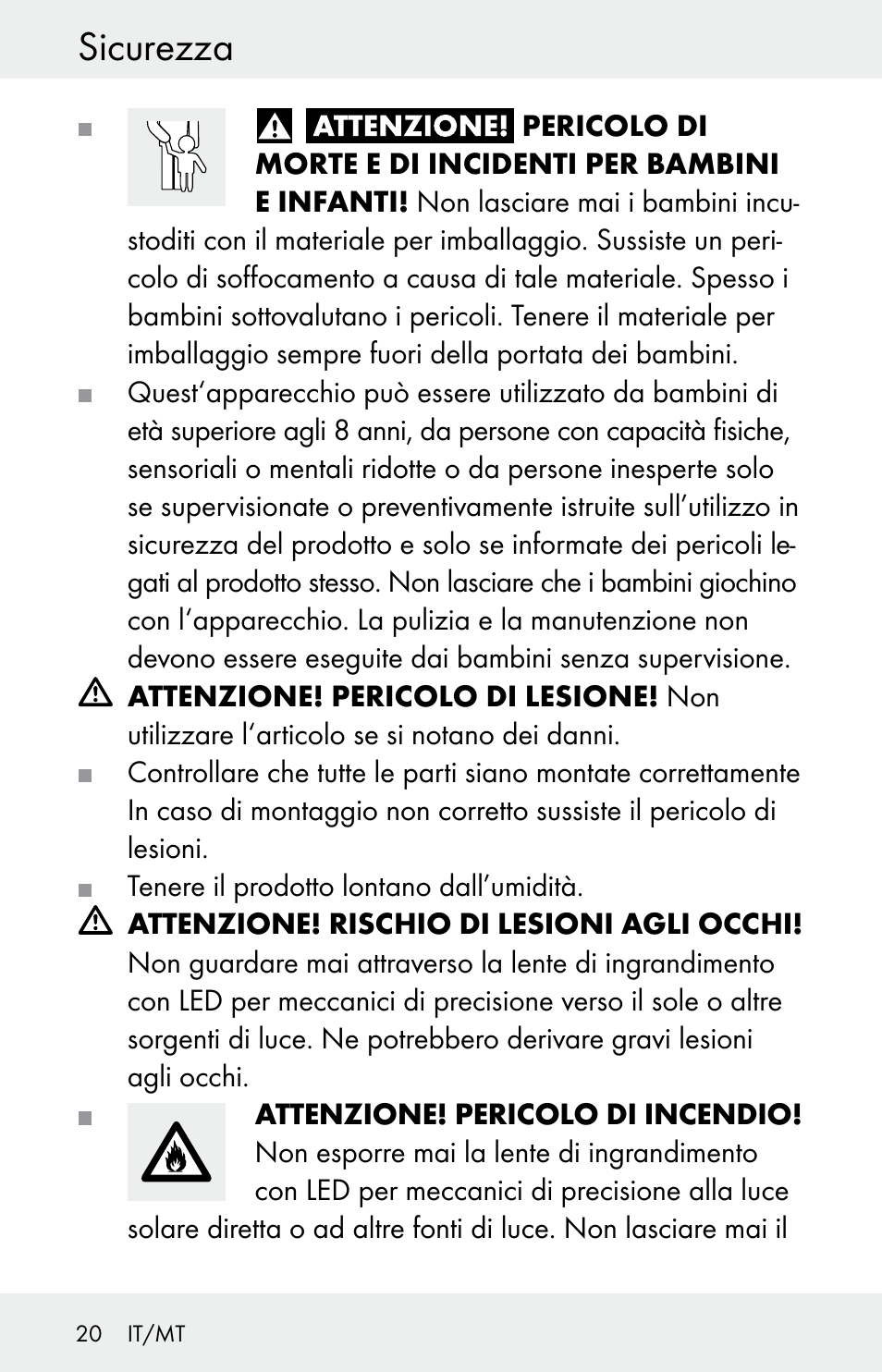 Sicurezza | Powerfix Z30225 User Manual | Page 20 / 61