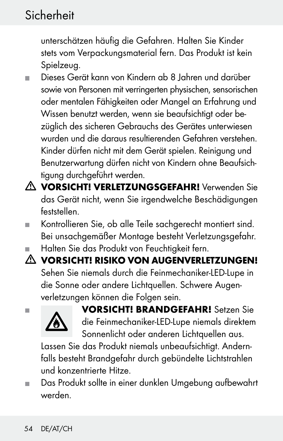 Sicherheit | Powerfix Z30225 User Manual | Page 54 / 61